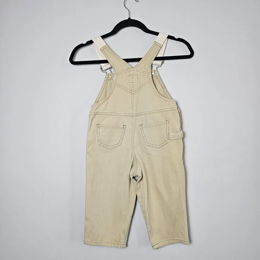 VTG Gap Overalls Raggedy Ann Cream Denim XXS Bibs Embroidery‎